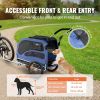 VEVOR Dog Bike Trailer, Supports up to 100 lbs, 2-in-1 Pet Stroller Cart Bicycle Carrier, Easy Folding Cart Frame with Quick Release Wheels, Universal