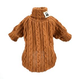 Dog Sweater Turtleneck Solid Color Dogs Clothes Warm Cotton For Puppy Small Medium Dogs Sweatshirt Jacket Chihuahua Teddy (Option: Khaki-L)