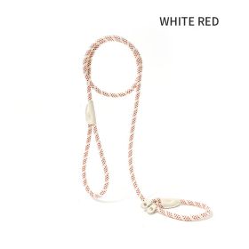 Dog Rope Pet Pulling Rope Puppy Strap Traction Rope Heavy Duty Belt Large Dog Leash Dog Collar Strap Dog Training Pet Harness Hands-Free Leash For Sma (Color: White Red, size: 1.5x0.6)