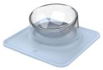 Pet Life 'Surface' Anti-Skid and Anti-Spill Curved and Clear Removable Pet Bowl