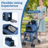 Double Pet Stroller Foldable 3-in-1 Dog Stroller with 2 Detachable Carriers