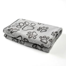 For Common Dogs Blanket Non-slip Seat Cushion (Option: Gray Footprints-40x60cm)